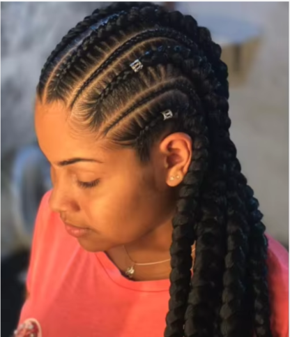 36" Full HD Lace ~ Flat Duo Cornrow Braids (Comes In 4 Colors) - Image 2