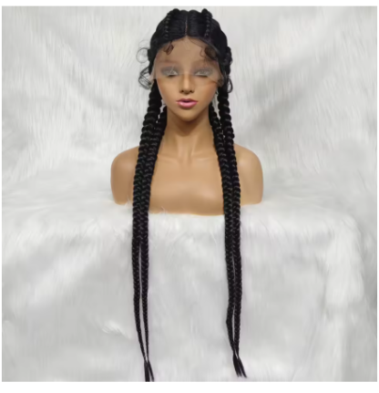 37" Lace Front ~ 4 Jumbo Cornrow Box Braided Wigs {7 Colors} - Image 16
