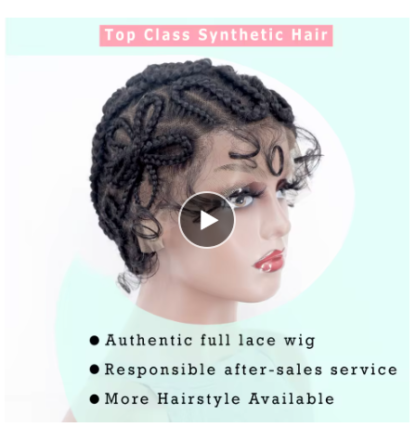 8 inches Full Lace Handmade Twist Knotless Box Braids Wigs with Baby Hair