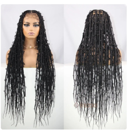 Boho Box Braided Curly Hair 360 Full Lace Front Wigs {5 Colors} - Image 2