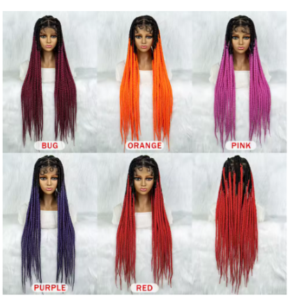 Colorful Big Knotless Box Braided Wigs {Full HD Lace} {5 Colors}