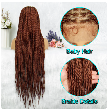 HD Transparent Full Lace Knotless Box Cornrow Braids Wig – The Ultimate Luxury in Protective Styling! {In 3 Colors} - Image 15