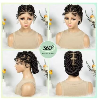 HD Transparent Full Lace Twisted Knotless Braided Wig - Image 11