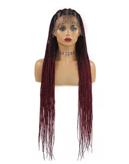 Full Lace Braided Wigs Criss Cross Braided Frontal Lace Wig with Baby Hair 36 inches {4 Colors} - Image 5