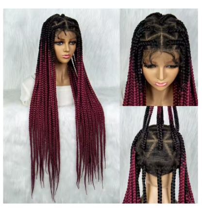 Colorful Big Knotless Box Braided Wigs {Full HD Lace} {5 Colors} - Image 8