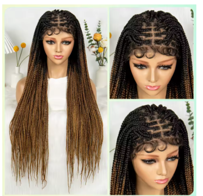 36" Synthetic Box Braided Wigs Lace Front Knotless Box Braids Hair Wig 34 Inches - Image 11