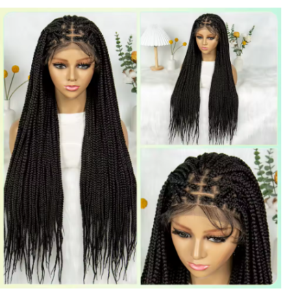 36" Synthetic Box Braided Wigs Lace Front Knotless Box Braids Hair Wig 34 Inches - Image 12