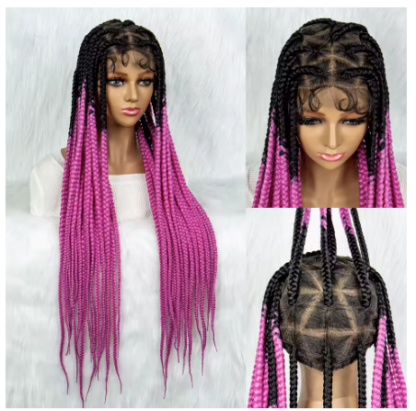 Colorful Big Knotless Box Braided Wigs {Full HD Lace} {5 Colors} - Image 10