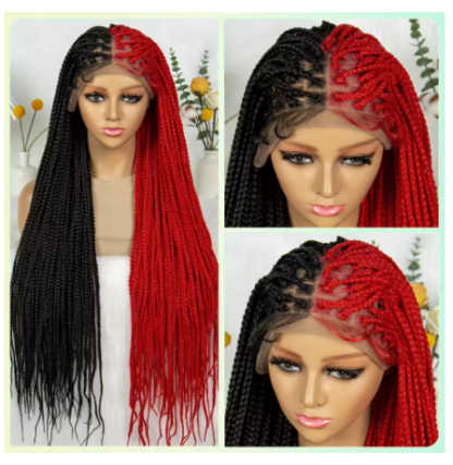 36" Synthetic Box Braided Wigs Lace Front Knotless Box Braids Hair Wig 34 Inches - Image 14