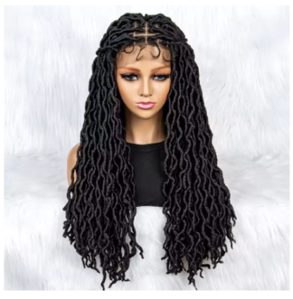 28" Box Curly Knotless Silky Dreads Full HD Lace Front Wigs With Baby Hair {8 COLORS} - Image 10