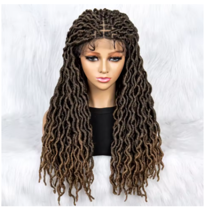 28" Box Curly Knotless Silky Dreads Full HD Lace Front Wigs With Baby Hair {8 COLORS} - Image 11