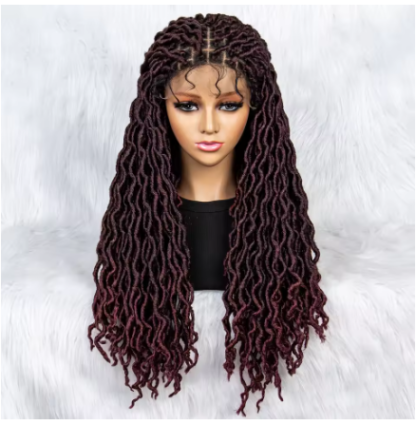 28" Box Curly Knotless Silky Dreads Full HD Lace Front Wigs With Baby Hair {8 COLORS} - Image 13
