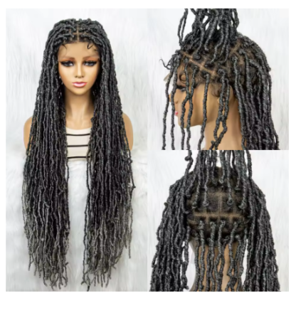 36"  Butterfly Silky Dread Locs Full Lace Braided Wig With Baby Hair {9 Colors Available} - Image 7