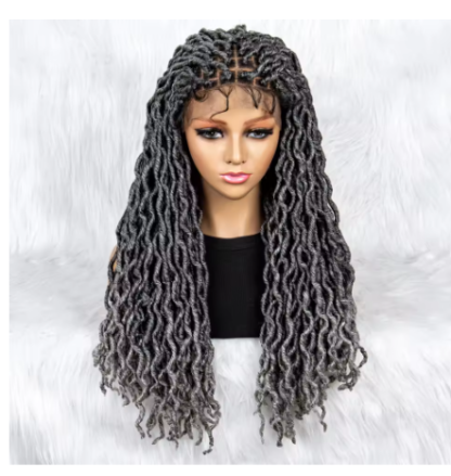 28" Box Curly Knotless Silky Dreads Full HD Lace Front Wigs With Baby Hair {8 COLORS} - Image 6