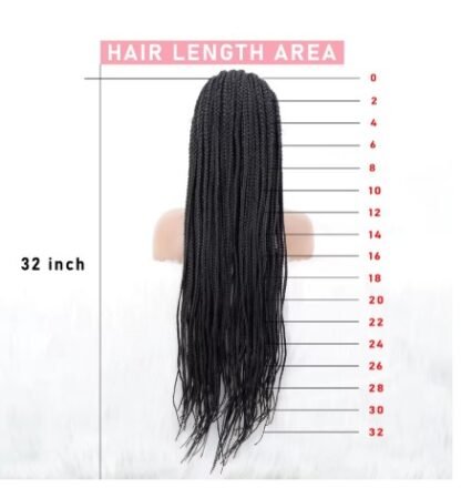 34inch  Lace Front Handmade Cornrow "CIRCLE" Knotless Box Braided Wig with Baby Hair - Image 4