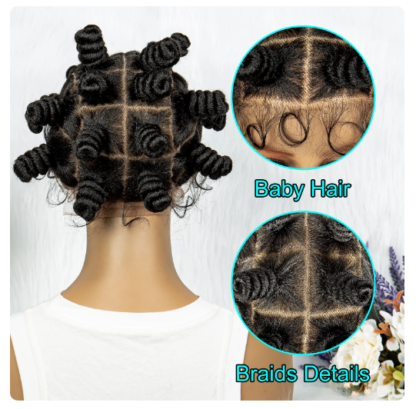 Knotless Braids Wig Synthetic Box Braided Hair Twist Braided Buns Wig Full Lace African Braiding Hair For Black Women - Image 9