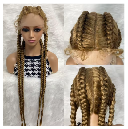 37" Lace Front ~ 4 Jumbo Cornrow Box Braided Wigs {7 Colors} - Image 13
