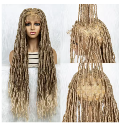 36"  Butterfly Silky Dread Locs Full Lace Braided Wig With Baby Hair {9 Colors Available} - Image 10