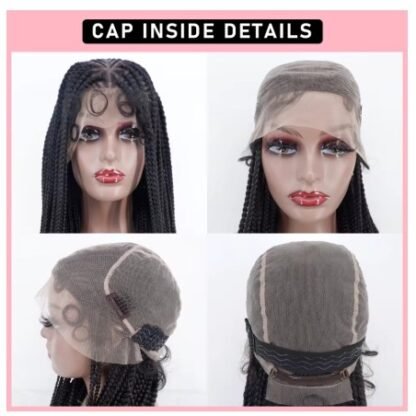 36Inch Full Lace DESIGNER Box Braid Knotless Braided Wig with Baby Hair - Image 3