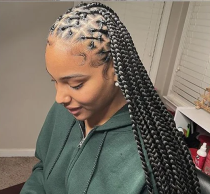 Full Lace Braided Wigs Criss Cross Braided Frontal Lace Wig with Baby Hair 36 inches {4 Colors}