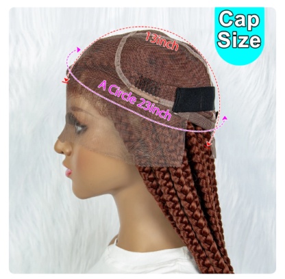 Ginger Cornrow Braided Full Lace 36 inches Knotless Jumbo Box Braids Wig {350 Color} - Image 5