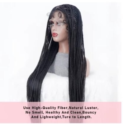 36Inch Full Lace DESIGNER Box Braid Knotless Braided Wig with Baby Hair - Image 2