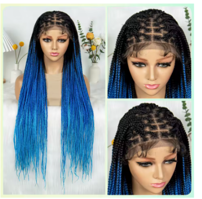 36" Synthetic Box Braided Wigs Lace Front Knotless Box Braids Hair Wig 34 Inches - Image 4