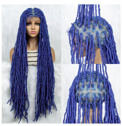 36"  Butterfly Silky Dread Locs Full Lace Braided Wig With Baby Hair {9 Colors Available} - Image 8