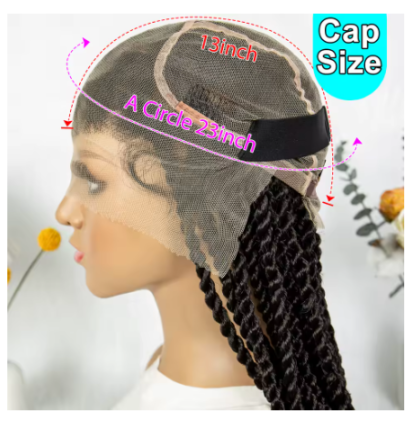 34" HD Transparent Full Lace High-Quality Twisted Braided Wig - Image 7