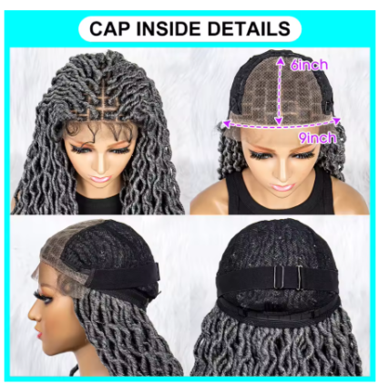 28" Box Curly Knotless Silky Dreads Full HD Lace Front Wigs With Baby Hair {8 COLORS} - Image 4