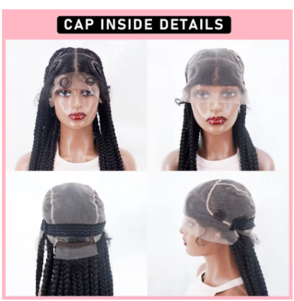 38 Inch Transparent HD Full Lace Heart Shaped Braided Wig with Baby Hair - Image 4