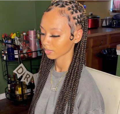 Full Lace Braided Wigs Criss Cross Braided Frontal Lace Wig with Baby Hair 36 inches {4 Colors} - Image 2
