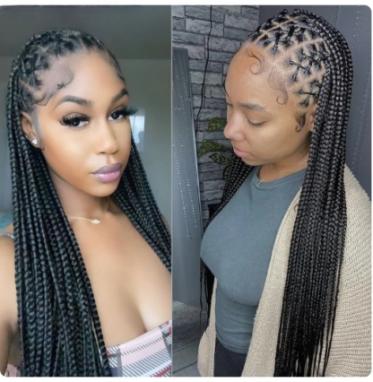 Full Lace Braided Wigs Criss Cross Braided Frontal Lace Wig with Baby Hair 36 inches {4 Colors} - Image 14