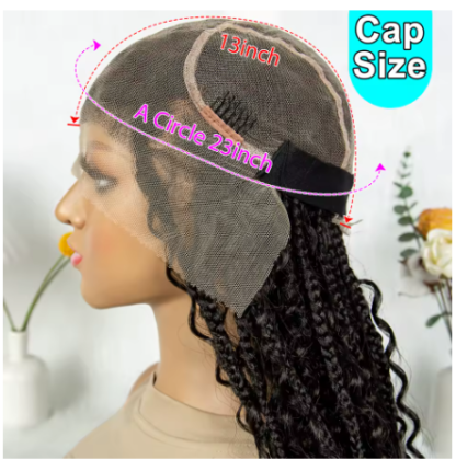 40 inch Long Knotless Full Lace Box Boho Goddess Braids Braided Wig With Baby Hair - Image 6