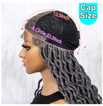 28" Box Curly Knotless Silky Dreads Full HD Lace Front Wigs With Baby Hair {8 COLORS} - Image 5
