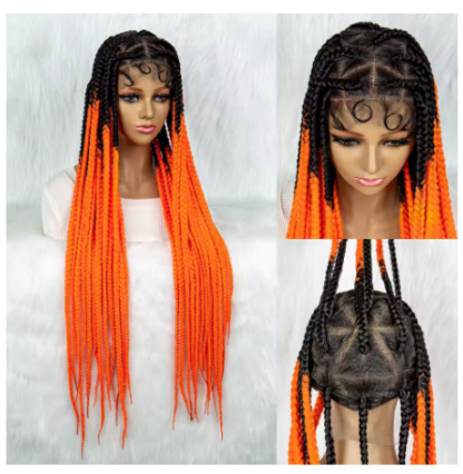 Colorful Big Knotless Box Braided Wigs {Full HD Lace} {5 Colors} - Image 2