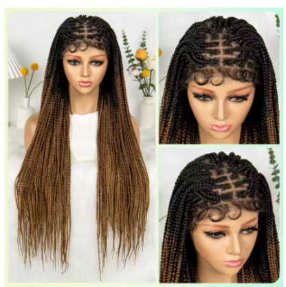 36" Synthetic Box Braided Wigs Lace Front Knotless Box Braids Hair Wig 34 Inches - Image 5