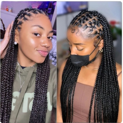Full Lace Braided Wigs Criss Cross Braided Frontal Lace Wig with Baby Hair 36 inches {4 Colors} - Image 12