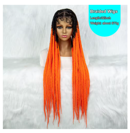 Colorful Big Knotless Box Braided Wigs {Full HD Lace} {5 Colors} - Image 3