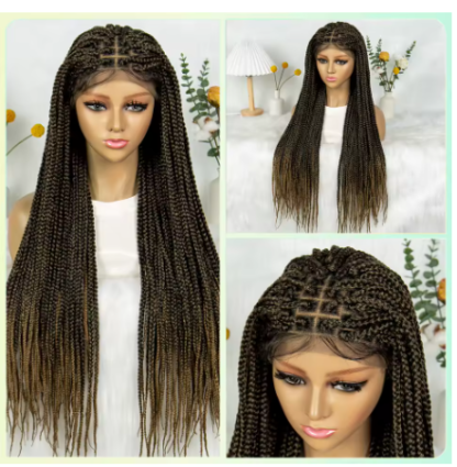 36" Synthetic Box Braided Wigs Lace Front Knotless Box Braids Hair Wig 34 Inches - Image 6