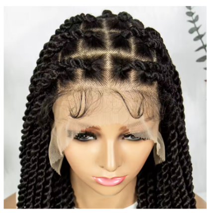 34" HD Transparent Full Lace High-Quality Twisted Braided Wig - Image 5