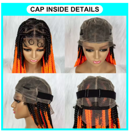 Colorful Big Knotless Box Braided Wigs {Full HD Lace} {5 Colors} - Image 4