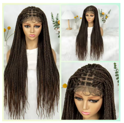 36" Synthetic Box Braided Wigs Lace Front Knotless Box Braids Hair Wig 34 Inches - Image 7