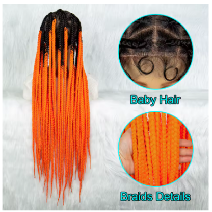 Colorful Big Knotless Box Braided Wigs {Full HD Lace} {5 Colors} - Image 5