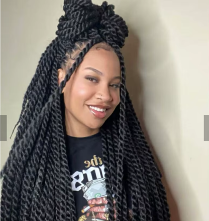 34" HD Transparent Full Lace High-Quality Twisted Braided Wig - Image 9
