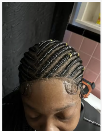 36" HD Full Lace Diagonal Cornrows Braided Wig with Baby Hair - Image 9
