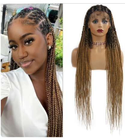 Full Lace Braided Wigs Criss Cross Braided Frontal Lace Wig with Baby Hair 36 inches {4 Colors} - Image 10