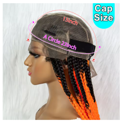 Colorful Big Knotless Box Braided Wigs {Full HD Lace} {5 Colors} - Image 6