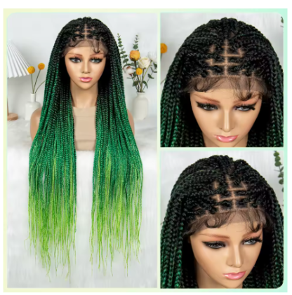 36" Synthetic Box Braided Wigs Lace Front Knotless Box Braids Hair Wig 34 Inches - Image 9