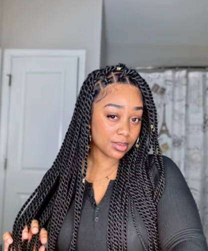 34" HD Transparent Full Lace High-Quality Twisted Braided Wig - Image 10